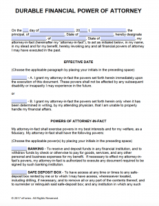 durable power of attorney for finances pa