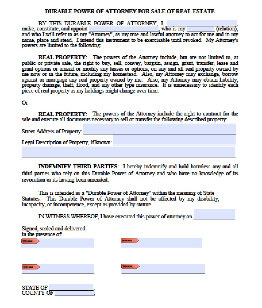 Free Printable Power of Attorney Forms | PDF Templates