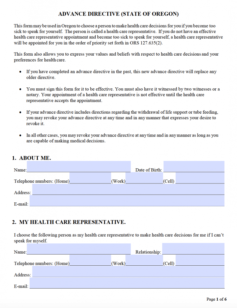free-medical-power-of-attorney-oregon-form-advance-directive-pdf