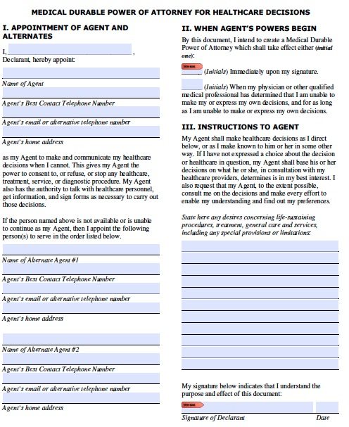 Free Medical Power of Attorney Colorado Form – Living Will – PDF