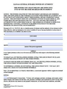 Free Kansas Power Of Attorney Forms PDF Templates Free Kansas Power Of Attorney Forms PDF Templates