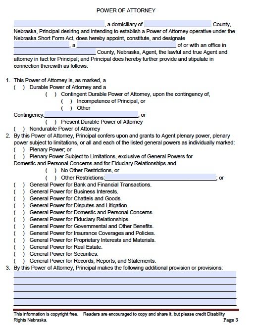 nebraska general poa form