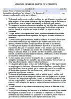 Free Virginia Power Of Attorney Forms | PDF Templates