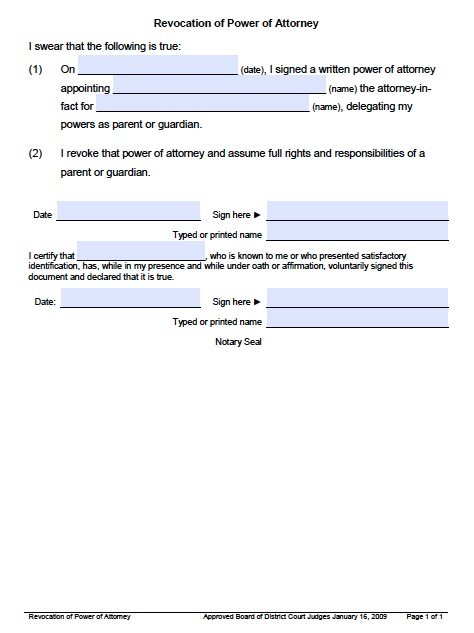 Utah Revocation Form