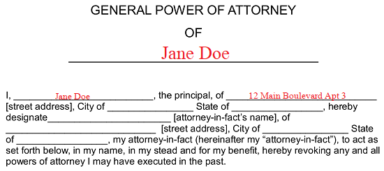 Power Of Attorney Template India