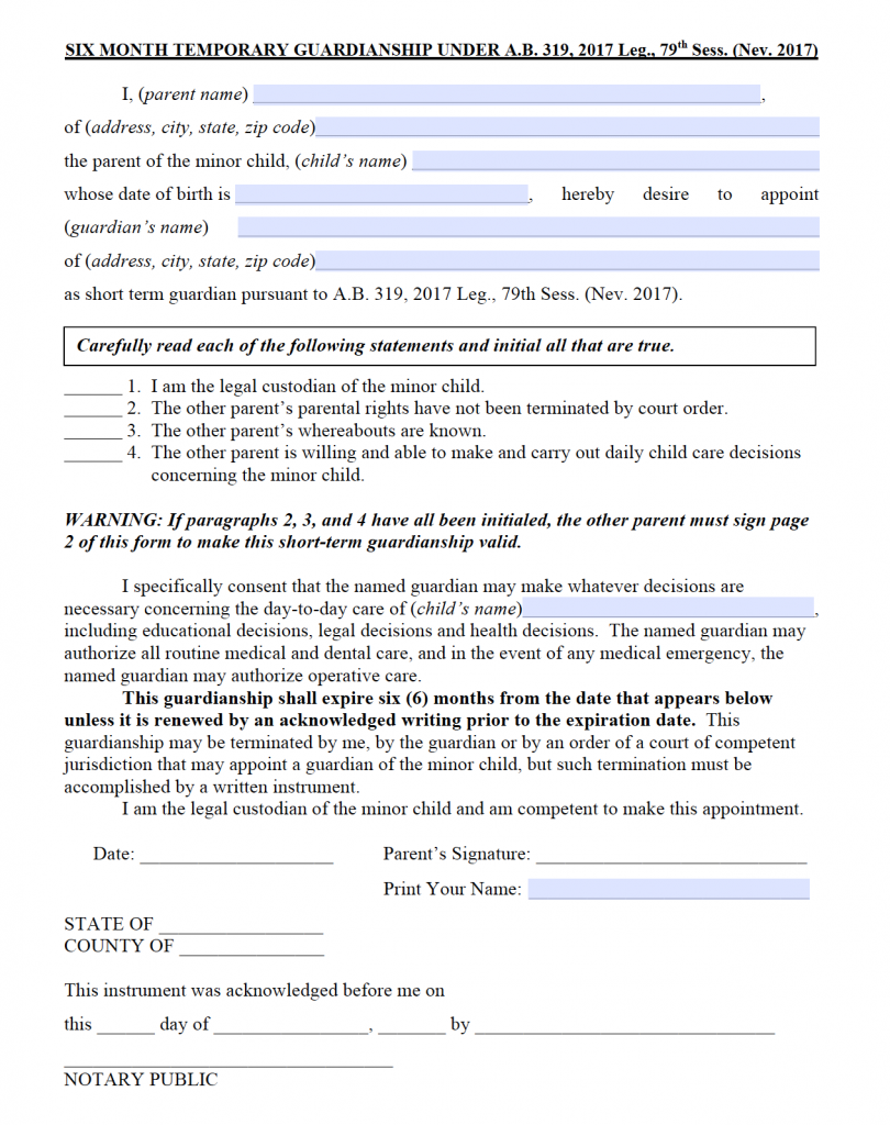 Free Nevada Power Of Attorney Forms | PDF Templates