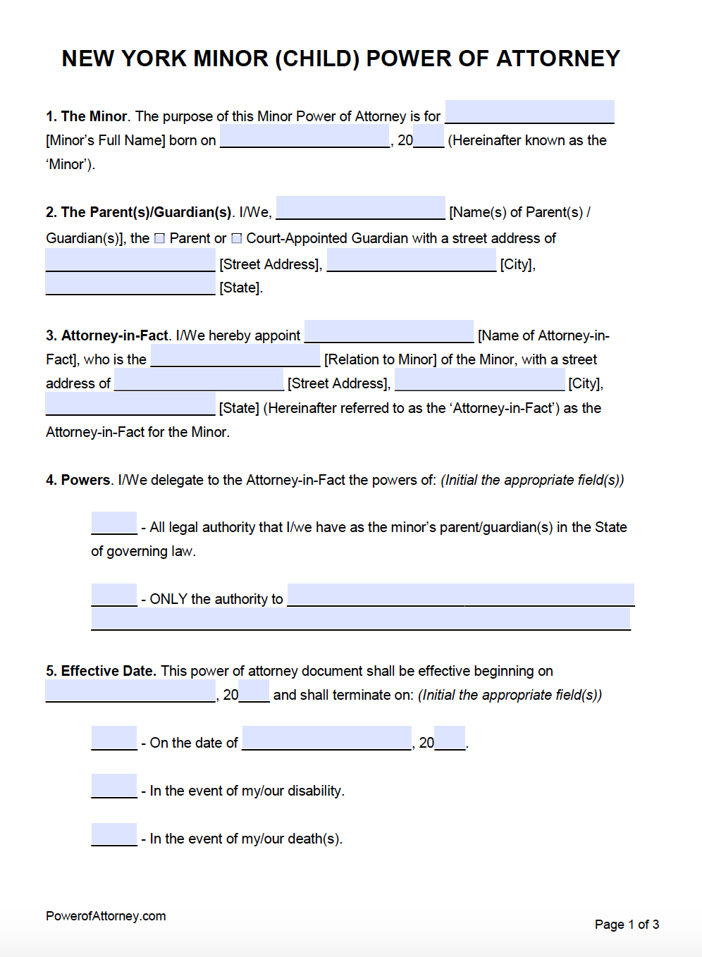 Power Of Attorney Form Nyc 2023 Printable Forms Free Online