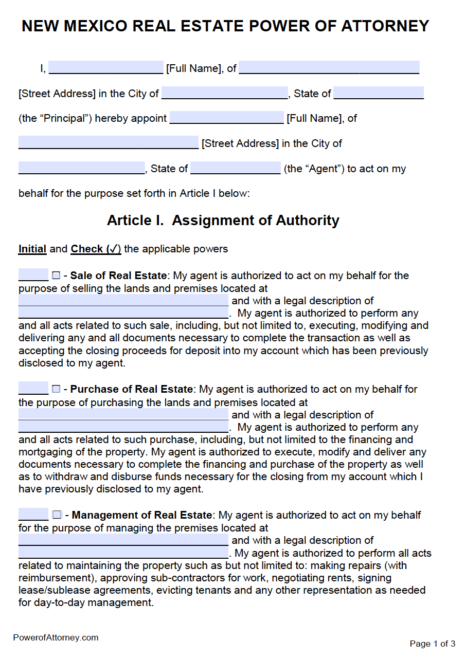 free-real-estate-power-of-attorney-form-new-mexico