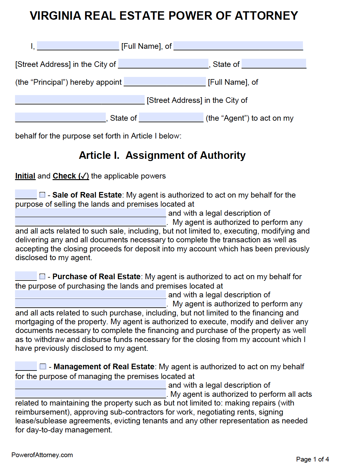 free-virginia-power-of-attorney-forms-pdf-templates