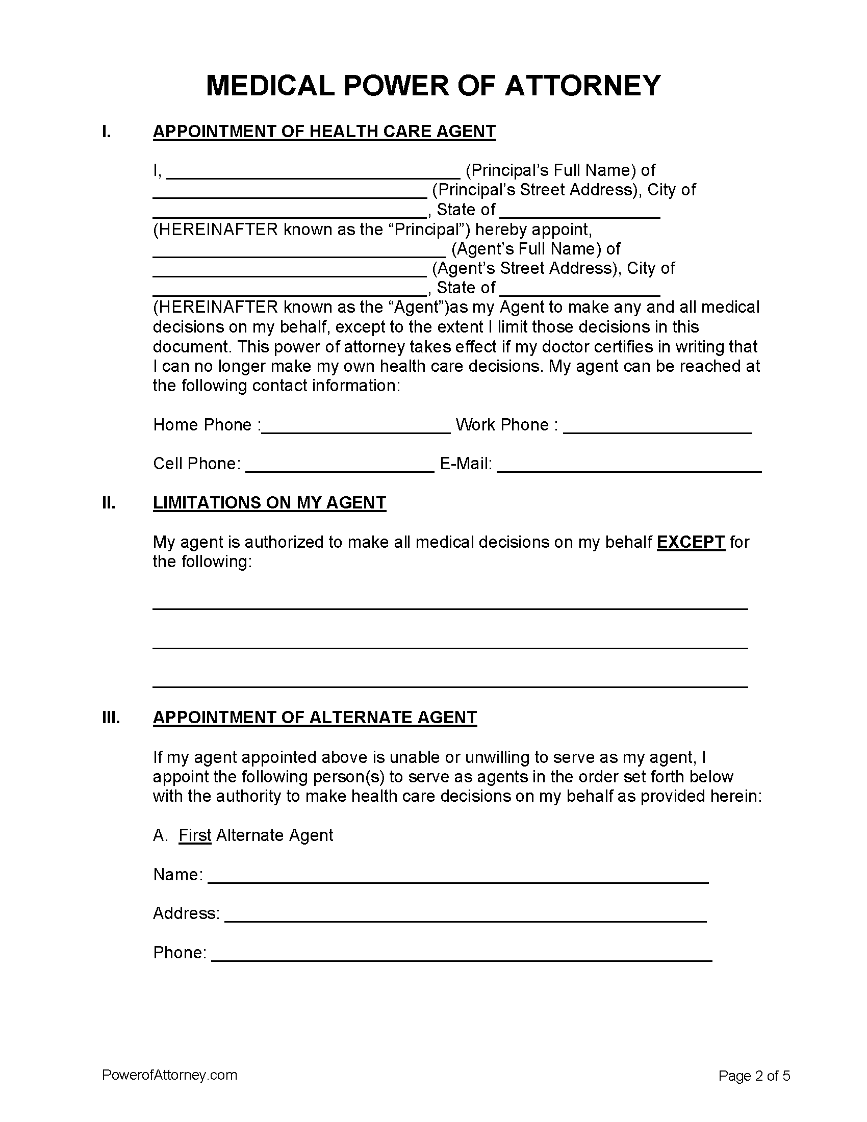 Printable Power Of Attorney Form Maryland